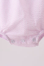Pink stripe seersucker bow bubble