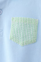 Blue pocket button down shirt