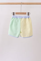 Yellow&green seersucker shorts
