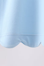 Mint flutter sleeve scalloped top
