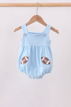 Blue football applique everyone has fun bubble