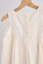 White hand embroidery lace dress