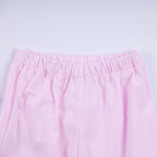 Pink christmas tree hand smocked ruffle pants set