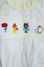 Mustard character hand smocked ruffle bubble