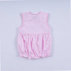 Pink princess hand smocked plaid bubble