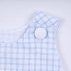 Blue character hand smocked gingham bubble