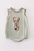 Sage camouflage deer applique bubble