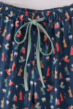 Navy nativity print dad pajamas pants