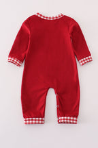 Maroon Alabama embroidery romper