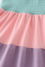 Multicolored tiered smocked mom&me dress