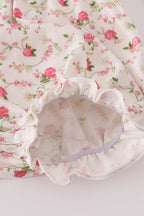 Pink rose hand smocked bubble