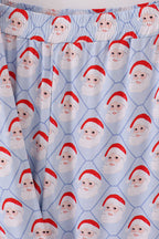 Blue santa claus bamboo dad pajamas set