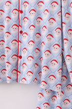 Blue santa claus bamboo dad pajamas set