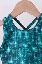 Teal glitter skort set
