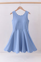 Blue active scalloped mom&me dress