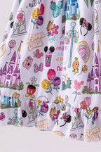 Purple character castle bamboo dress