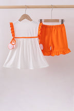 Tennessee go vols embroidery ruffle shorts set