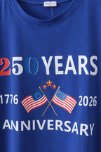 Blue 250 Years flag family top