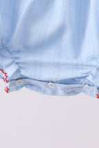 Blue jacquard embroidery bubble