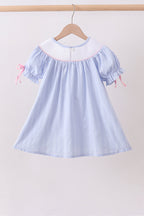 Blue bow smocked dress