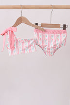 Blush floral print bow 2pc swimsuit
