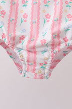 Blush floral print bow 2pc swimsuit