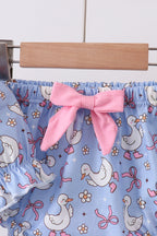 Purple duck print bow bloomer set