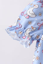 Purple duck print bow bloomer set