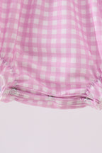 Pink floral bow smocked ruffle bubble