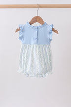 Blue character applique ruffle bubble