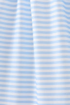 Blue stripe duck french knot ruffle dress