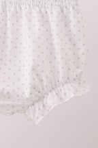 Pink carousel embroidery ruffle bloomer set