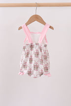 Pink carousel print ruffle bubble
