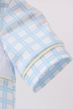 Yellow crab smocked gingham bubble