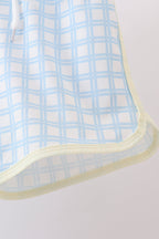 Blue crab applique plaid 2pc rashguard set