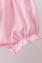 Lavender Smocked Embroidered Bow Jacquard Bloomer Set