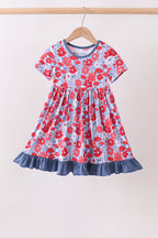 Blue Floral Bamboo Dress