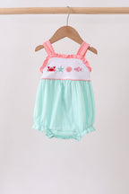 Green Marine Embroidered Jacquard Bubble