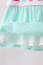 Green Marine Embroidered Jacquard Bloomer Set