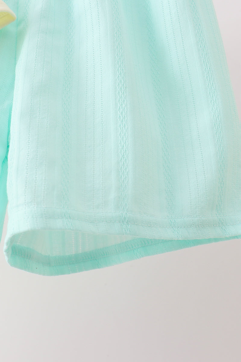 Green Marine Embroidered Jacquard Set