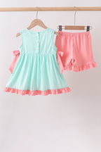 Green Marine Embroidered Jacquard Set