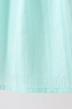 Green Marine Embroidered Jacquard Dress