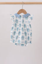 Blue Retro Floral Bubble