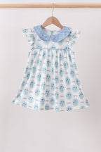 Blue Retro Floral Dress