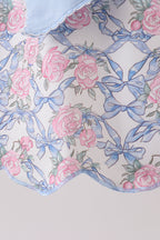 Blue Floral Bow Dress