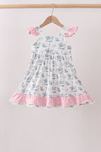 Pink Cowboy Ruffle Dress