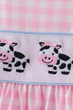 Pink Cow Embroidered Set