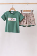 Green Mallard Embroidered Set