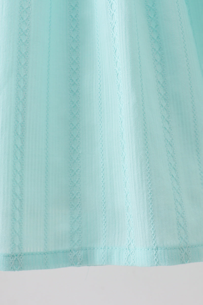 Mint Princess Smocked Jacquard Dress