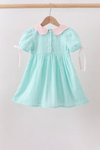 Mint Princess Smocked Jacquard Dress